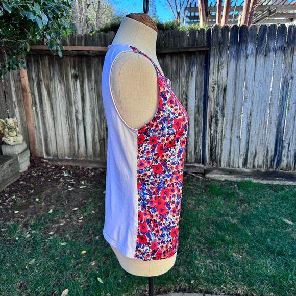 Ann Taylor Red and Blue Poppy Tank Top Women's Size Small - Picture 3 of 7
